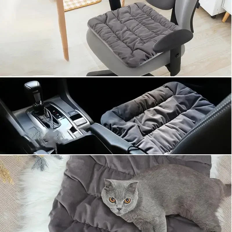 USB Heated Seat Cushion for Chairs & Cars – Adjustable Warmth Pet Pad 18×18 in | Thomler