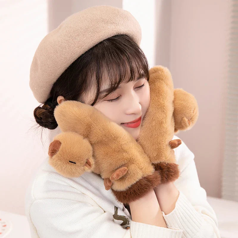 Adorable Plush Animal Winter Mittens for Kids & Adults – Soft Fleece Character Gloves with Cozy Warmth for Cold Weather | Thomler