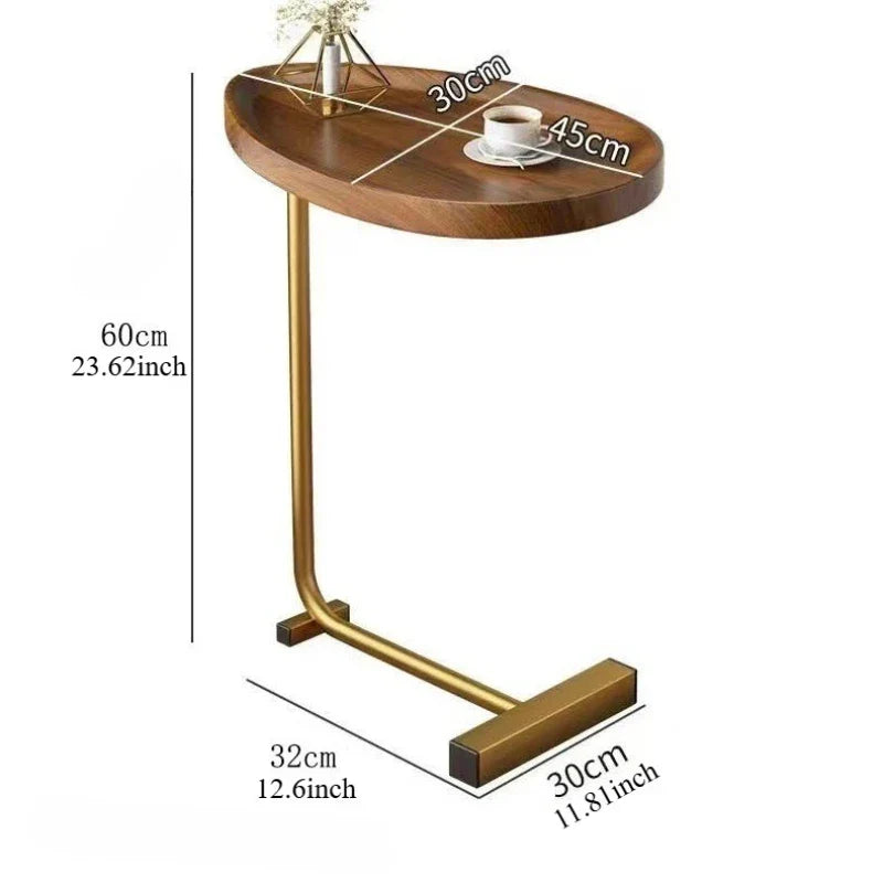 Rolling C-Table | Slide-Under Sofa Side Table for Living Room & Bedroom | Thomler