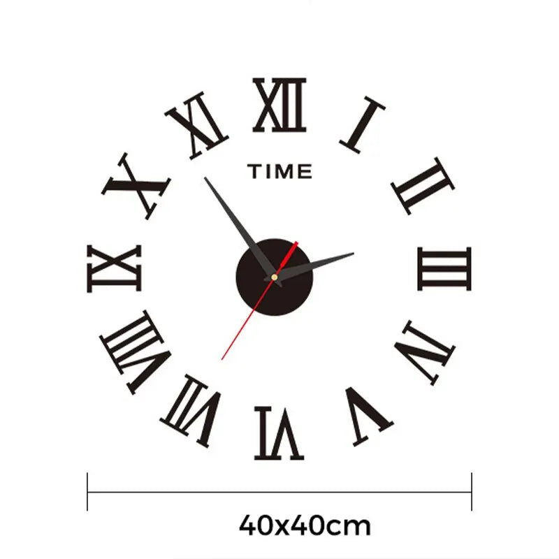Wall Clock Acrylic 40.0 cm Roman Numeral Living Room DIY Decorative Timepiece Modern Office Wall Décor | Thomler