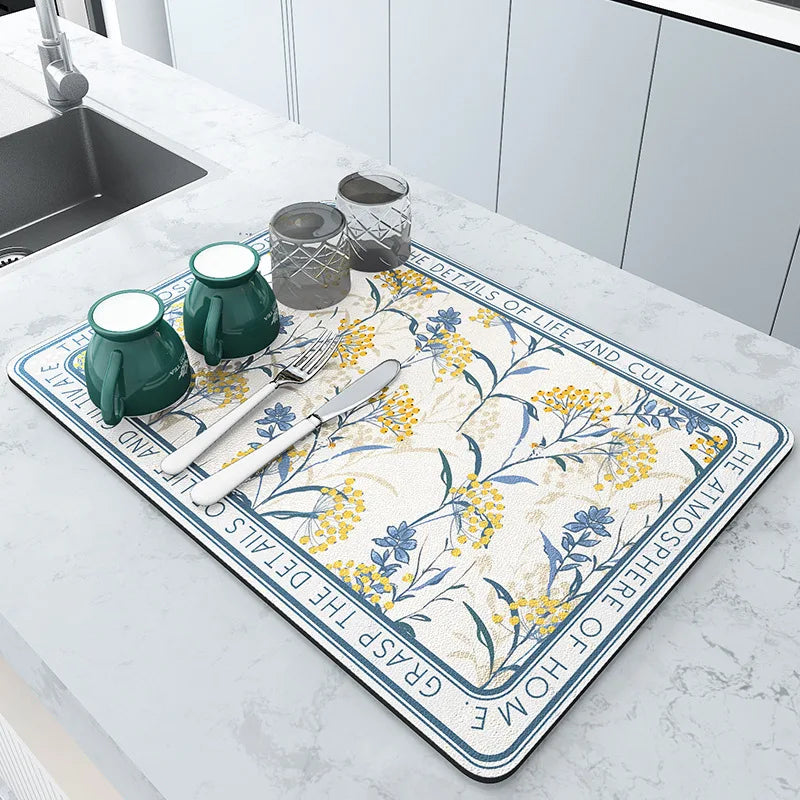 Microfiber Kitchen Mat Non-Slip Water Absorbent Runner for Sink Floor Stove Area Home 20x24 Inch Fast Dry Washable | Thomler