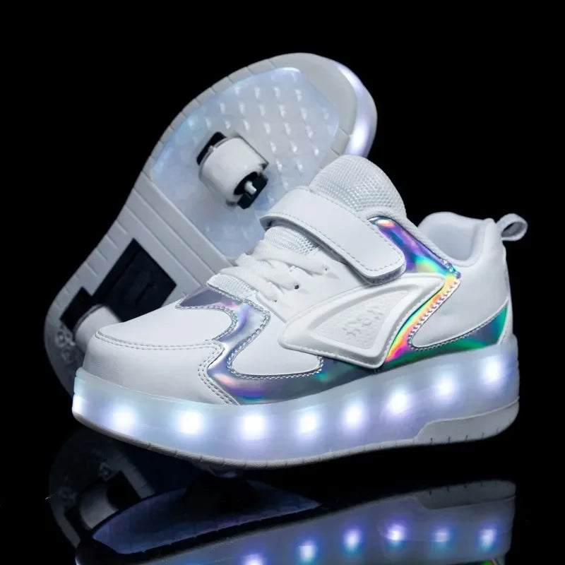 Light-Up Roller Sneakers for Kids – Illuminated Wheels with LED Lights for Boys & Girls – Skate Shoes with Retractable Wheels | Thomler