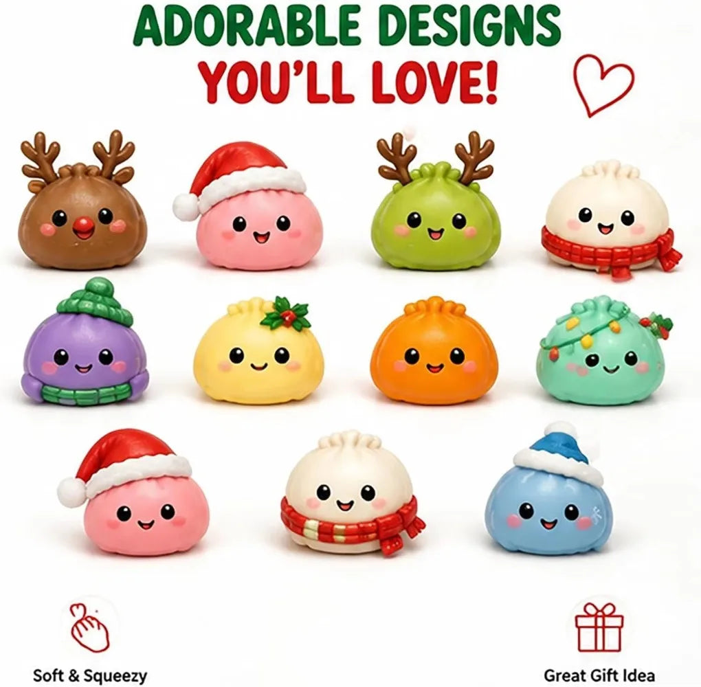 24-Day Holiday Countdown Calendar Plush Toy – Surprise Gift Box Christmas Advent Set for Desk Décor & Festive Cheer | Thomler