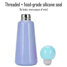 Stainless Steel Insulated Water Bottle 17 oz Double-Wall Vacuum Flask Two-Tone Color for Sports Travel Gym School Office Leak-Proof Lid | Thomler