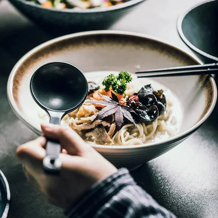 Ramen Bowl Ceramic 18.0 cm Japanese Style Soup Noodle Rice Serving Dish Minimalist Tableware | Thomler