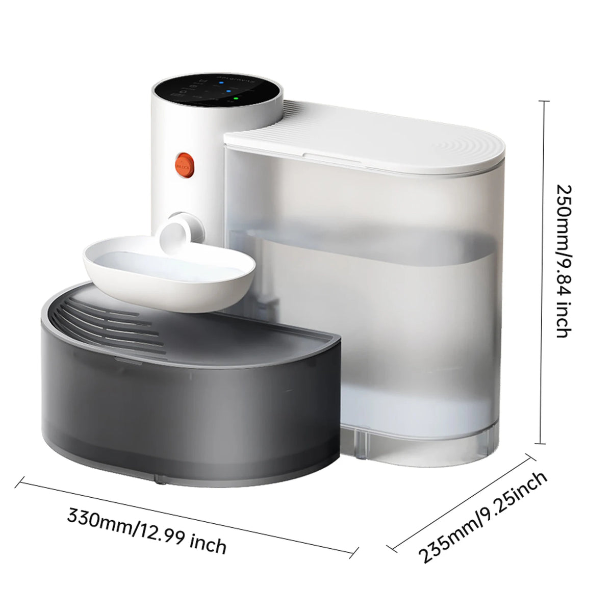 Rechargeable Pet Drinking Fountain 101 fl oz Self-Cleaning Dual-Chamber System Battery-Powered Hydration Station for Cats Dogs Kittens No | Thomler