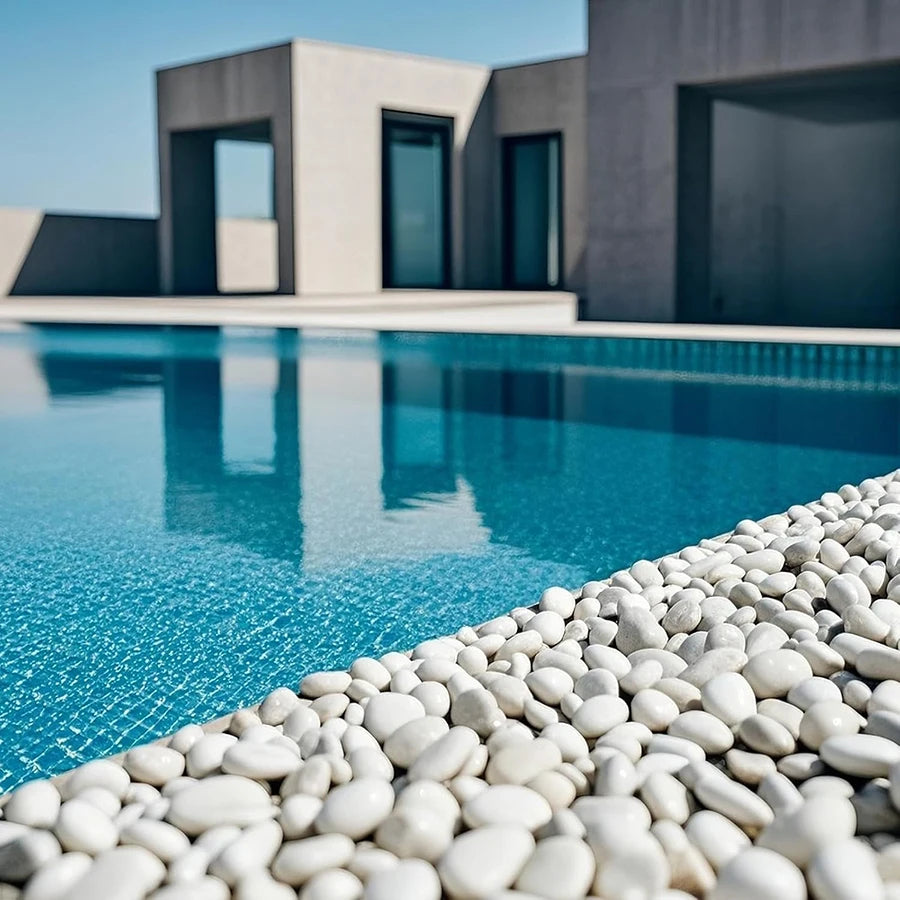 Polished White Pebbles for Garden & Landscaping – Natural River Rock Stones 0.75-1.2 in – Decorative Ground Cover for Yards, Pathways & | Thomler