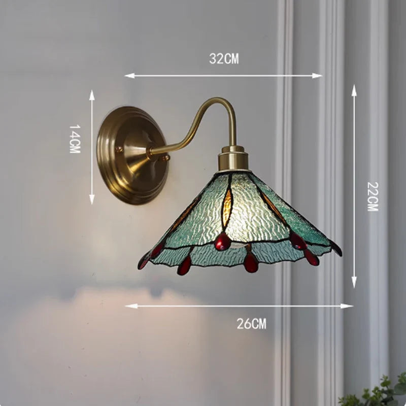 Wall Lamp Stained Glass E27 27.0 cm Hallway Bedroom Tiffany Style Lighting | Thomler
