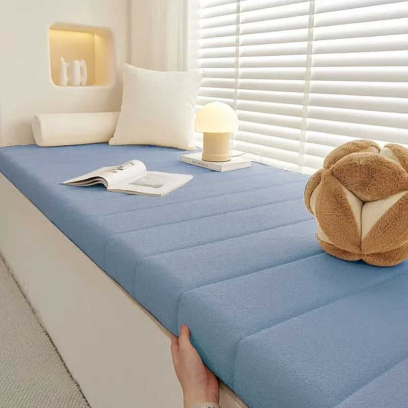 Plush Velvet Bench Cushion – Rectangle Indoor Outdoor Window Seat Pad with Memory Foam & Non-Slip Base for Chairs, Patios, Garden Swings | Thomler