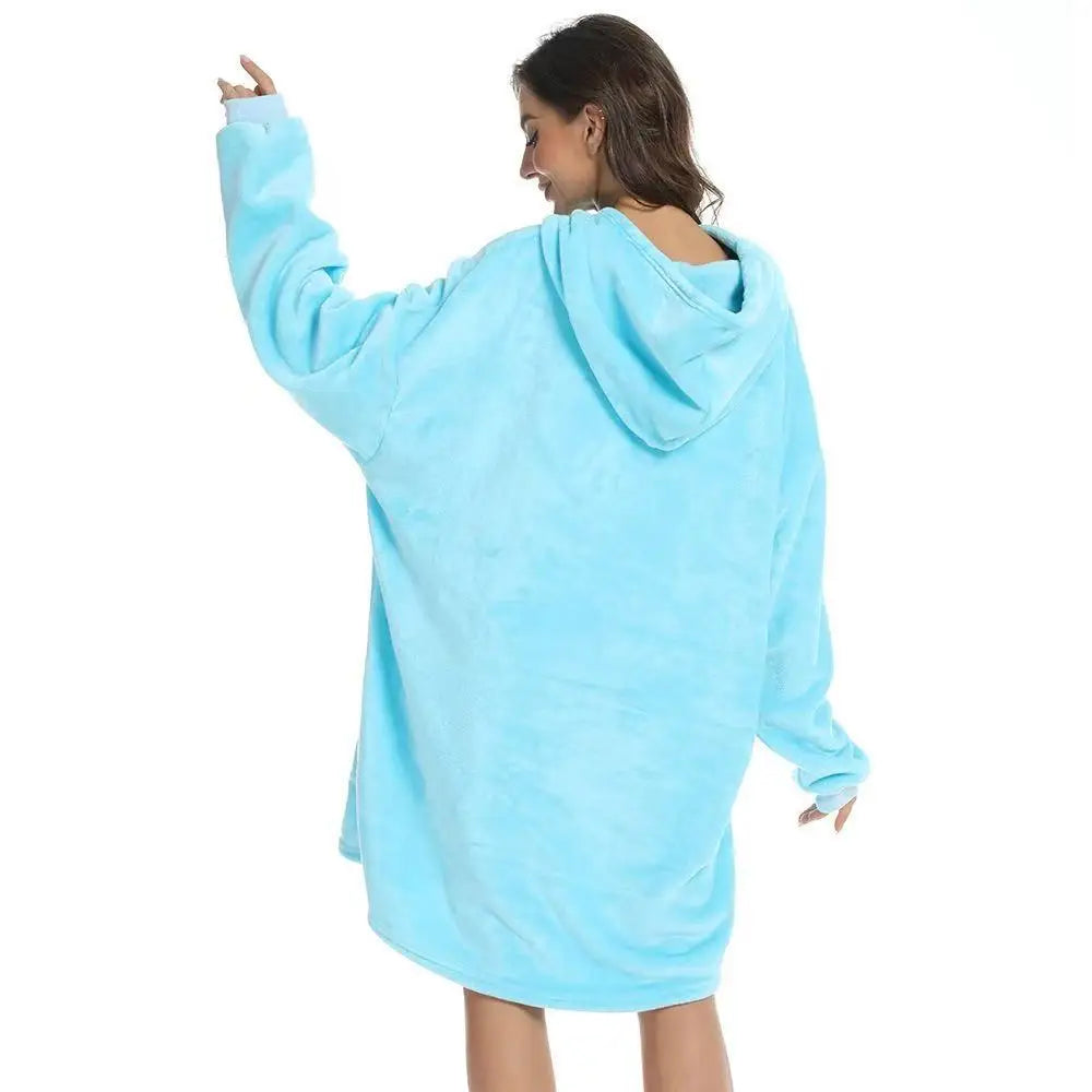 Oversized Wearable Blanket Hoodie with Kangaroo Pocket – Plush Reversible Throw Sweatshirt for Lounging, Couch, Bed & TV | Thomler