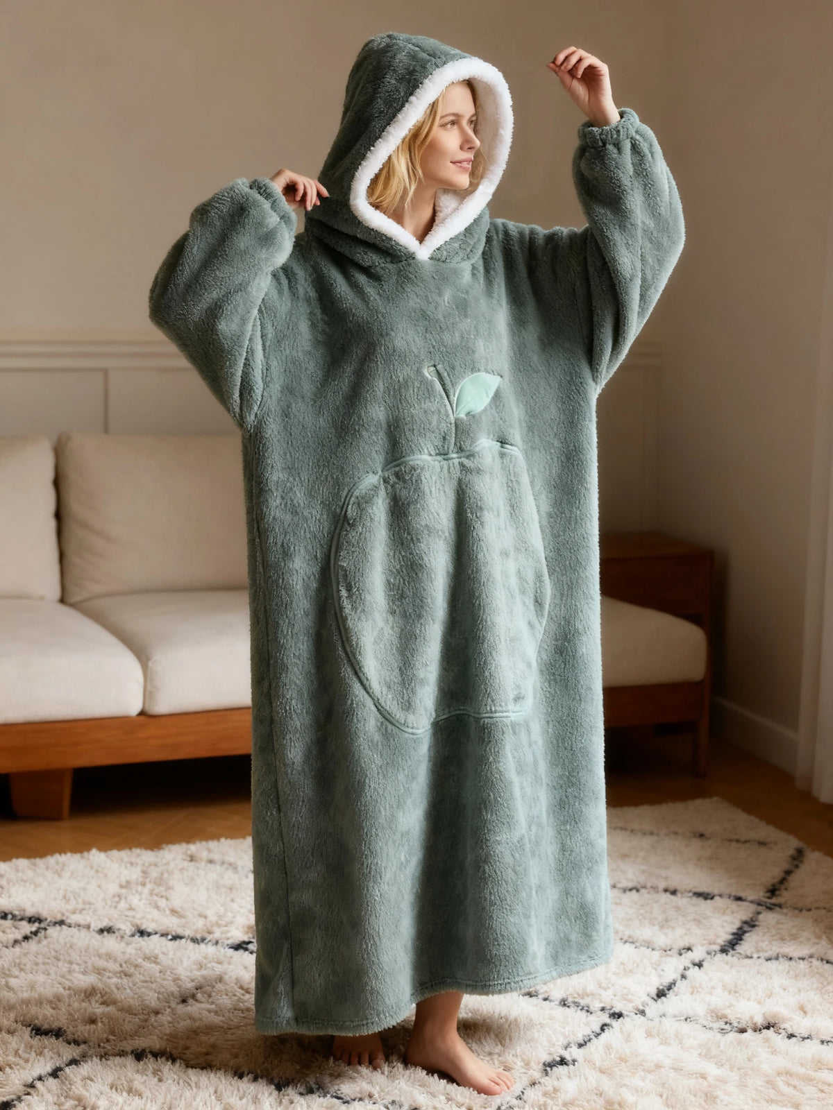 Draagbare dekens voor dames en heren, oversized hooded sweatshirts, dekens met capuchon en mouwen, extra lange capes, hoodies, tv-dekens, pyjama's