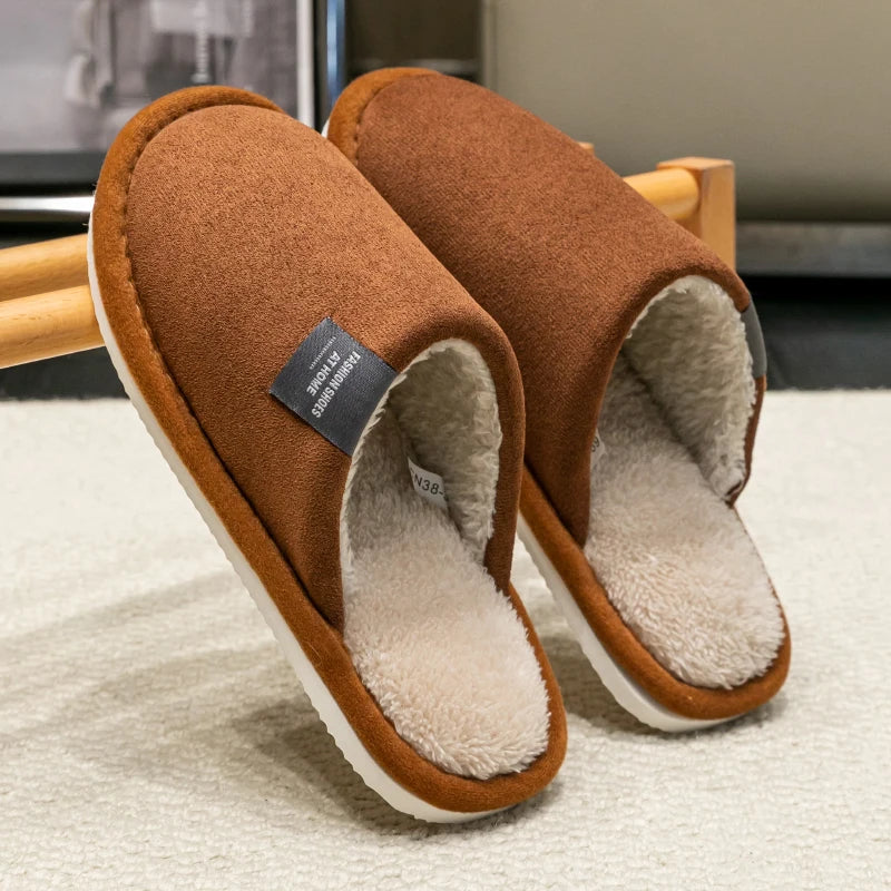 Men's Suede Indoor Slippers – Quiet Cushioned House Shoes with EVA Sole, Lightweight Anti-Slip for Fall & Winter | Thomler