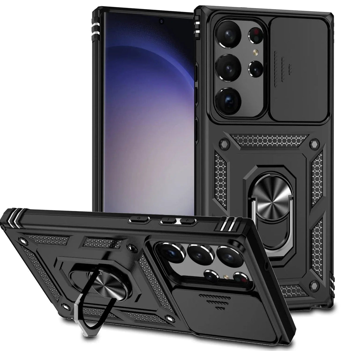 Protective Stand Case with Lens Guard for Samsung Galaxy S23 Series – Hands-Free Viewing & Drop Protection | Thomler