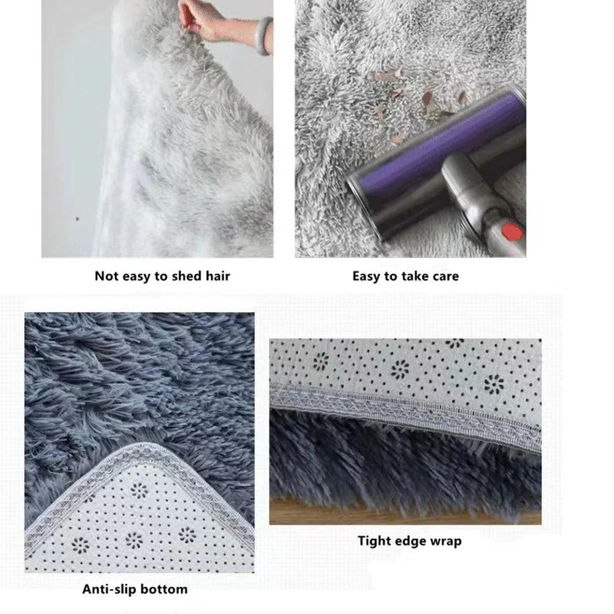 Rug Long Microfiber 80.0 cm x 200.0 cm White Bedroom Living Room Shaggy Non Slip Floor Runner Carpet | Thomler