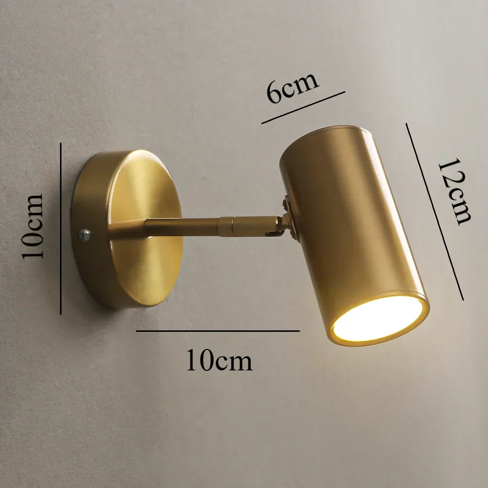 Wall Spotlight Metal 12.0 cm Integrated LED Bedroom Reading Accent Light Adjustable Rotating Hallway Artwork Lamp | Thomler