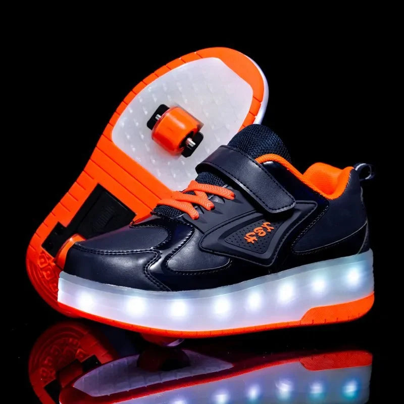 Light-Up Roller Sneakers for Kids – Illuminated Wheels with LED Lights for Boys & Girls – Skate Shoes with Retractable Wheels | Thomler