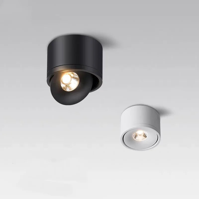 Ceiling Spotlight Aluminium 11.2 cm Adjustable Black White Living Room Kitchen Accent Lighting Rotatable Dimmable LED Surface Mounted | Thomler