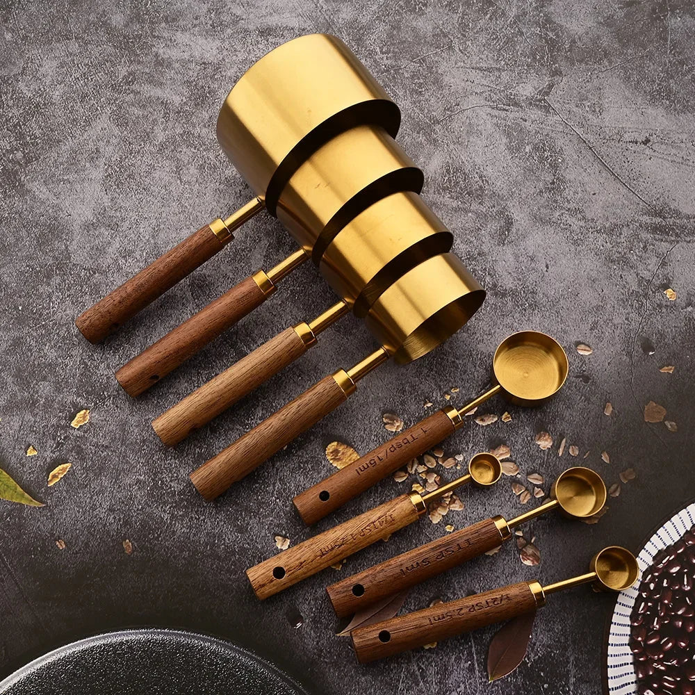 Measuring Spoon Set Stainless Steel 8-Piece Rustic Kitchen Baking Tools | Thomler