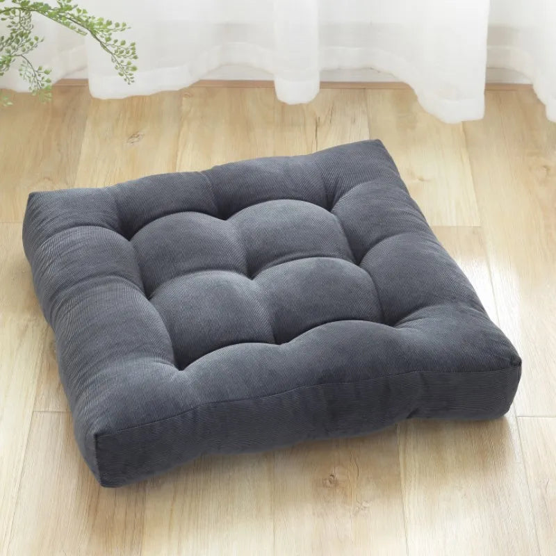Tufted Square Meditation Cushion 17×17 or 21×21 in Thick Floor Seating Yoga Pillow for Living Room Game Nook Balcony Reading Corner | Thomler