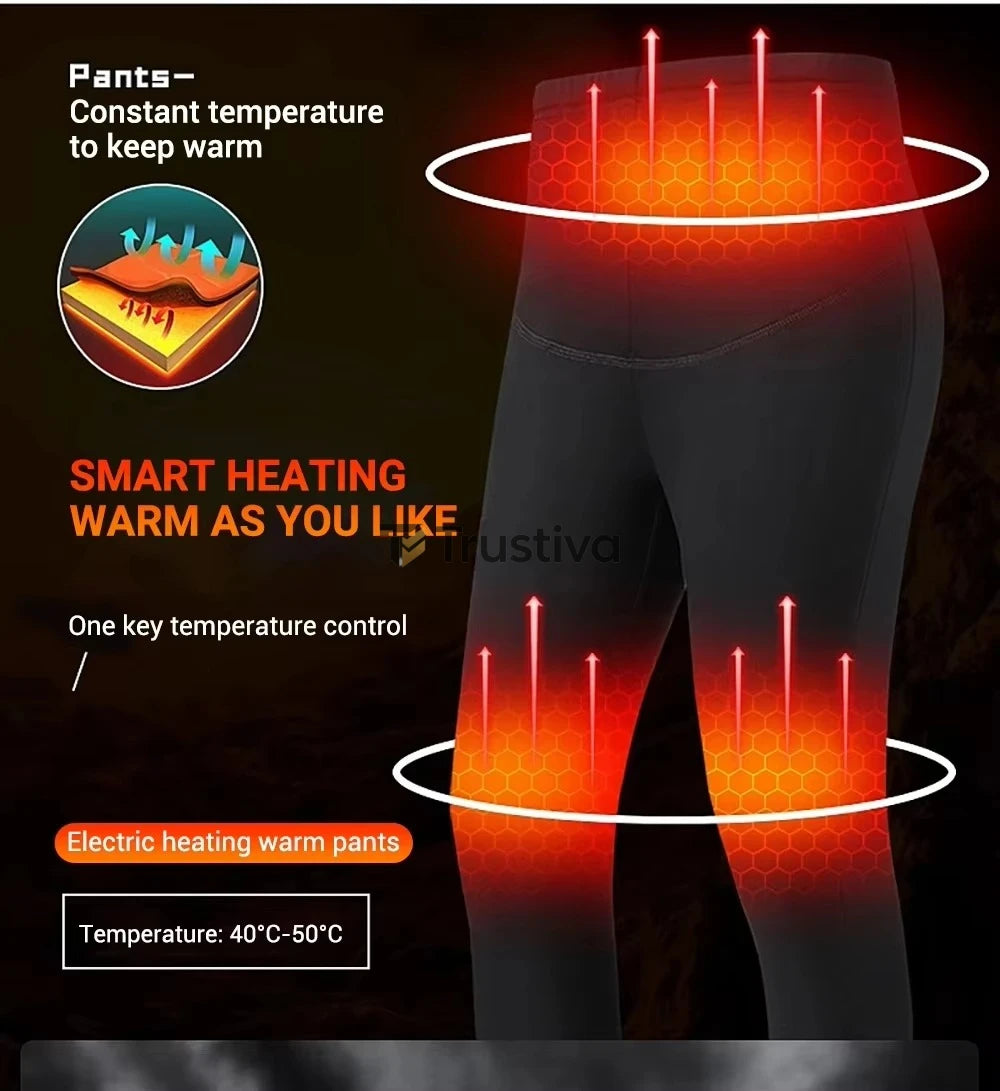 USB Heated Pants — Unisex Insulated Winter Trousers with 12 Warming Zones, 3-Level Temperature Control & Carbon Fiber Elements | Thomler