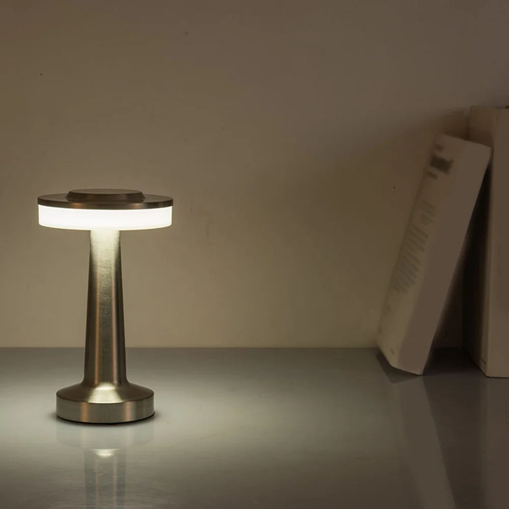 Table Lamp Iron Acrylic 9 in Portable Bedroom Nightstand Adjustable Touch Control LED Lighting | Thomler