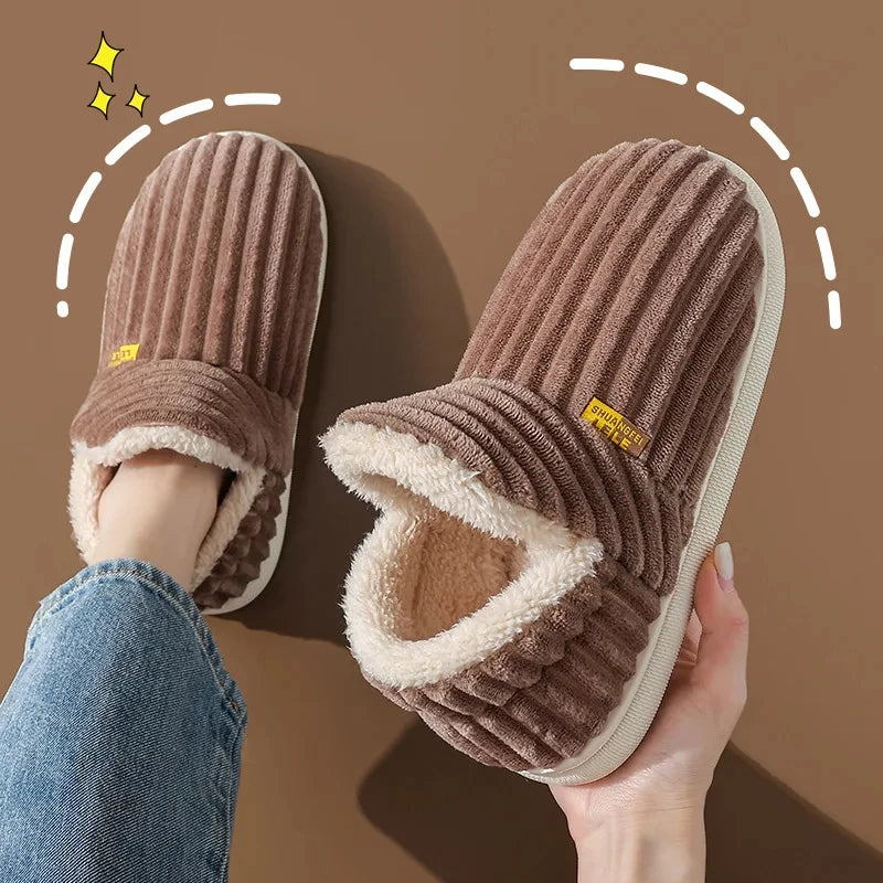 Plush Faux Fur House Slippers – Cozy Indoor Slide-On for Women & Men, Cushioned Footbed, Non-Slip Rubber Sole for Winter Loungewear | Thomler