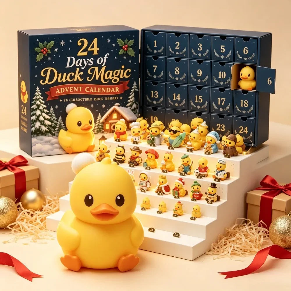 Countdown Advent Calendar 24-Day Duck Squishy Toy Collection Holiday Stress Relief Fidget Set for Adults | Thomler