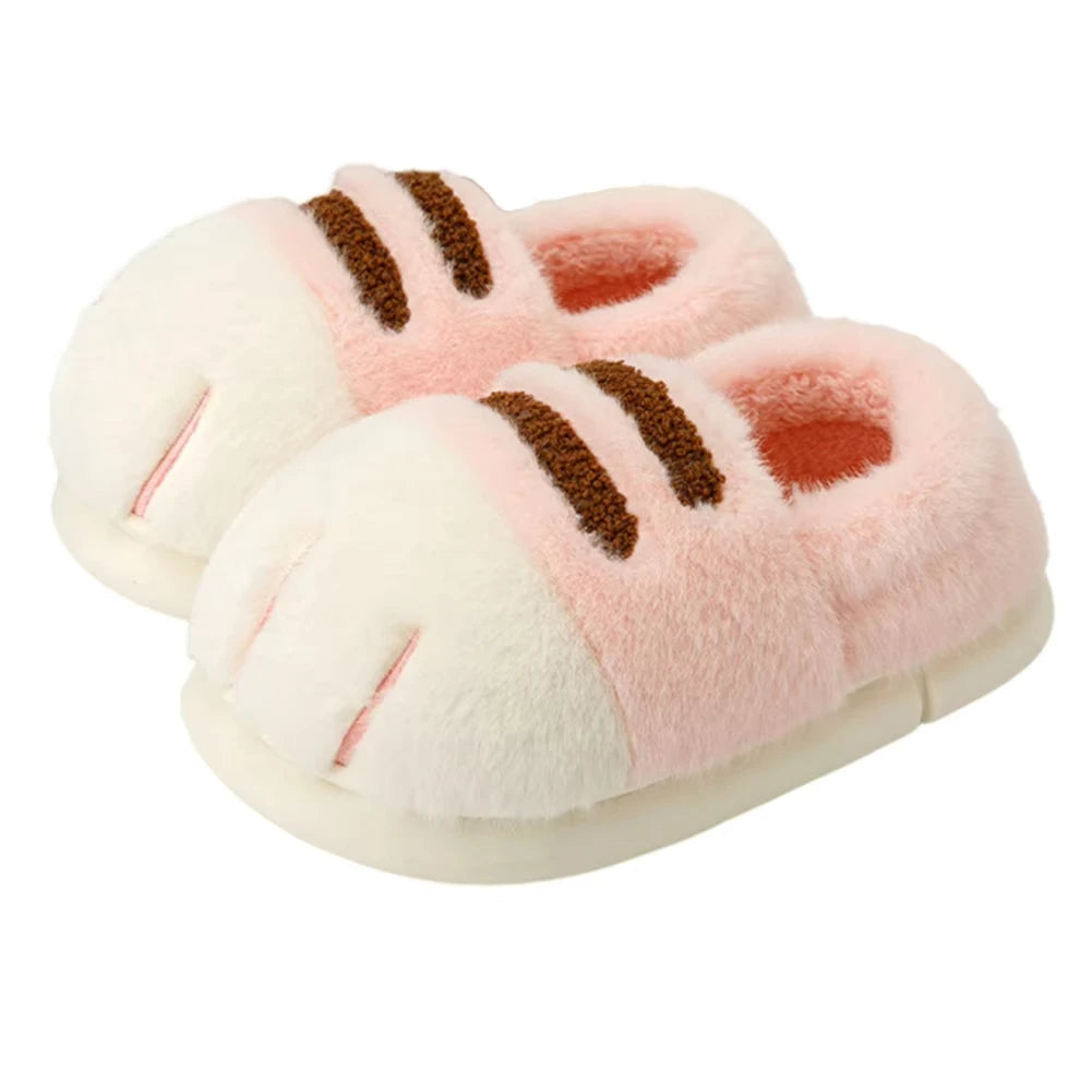 Plush Cat Paw Slippers for Women Indoor Outdoor Soft Furry House Shoes Anti-Slip Cozy Slides Loafer Mules Winter | Thomler