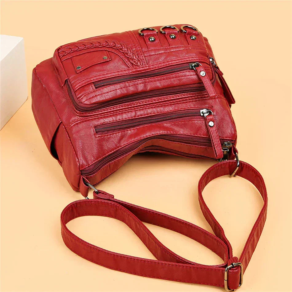Retro-Inspired Shoulder Bag for Women – Faux Leather Crossbody Purse with Top Handle – Everyday Carryall with Interior Pockets – Classic | Thomler