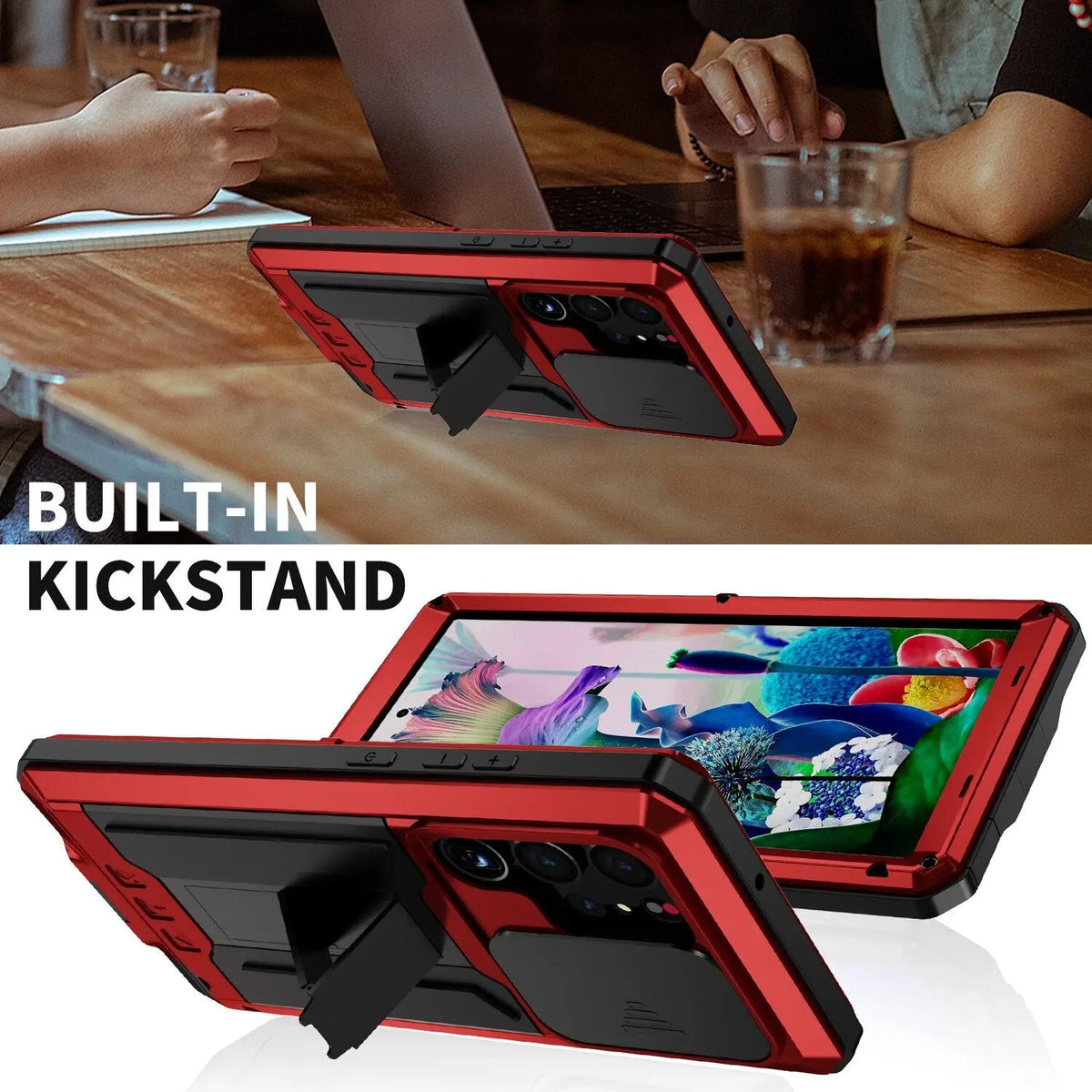 Heavy-Duty Samsung Galaxy S23 Armor Case with Built-In Screen Shield & Kickstand for Hands-Free Use | Thomler