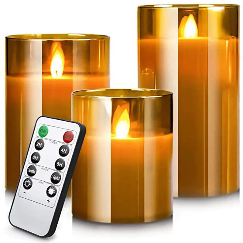 Flameless Candle Polypropylene 4–6 in Remote Control LED Decorative Home Ambiance Set | Thomler