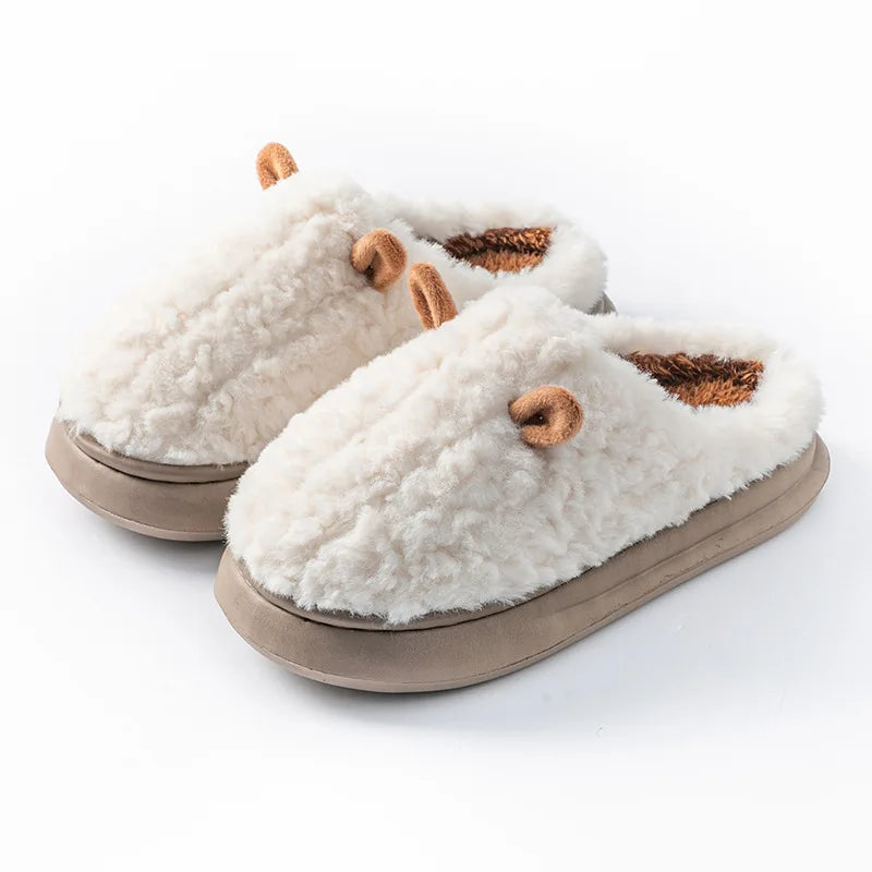 Cozy Fleece-Lined Indoor-Outdoor Slippers for Women – Slip-On House Shoes with Anti-Skid Sole and Ultra-Soft Lining | Thomler