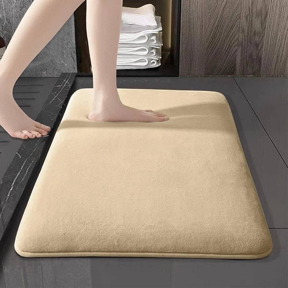 Ultra-Absorbent Coral Velvet Bath Mat – Non-Slip Microfiber Bathroom Rug for Shower & Tub, Quick-Dry Floor Mat for Washroom, Spa-Style | Thomler
