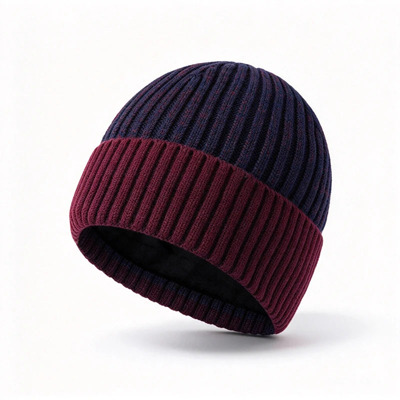 Men's Thermal Knit Winter Beanie with Fleece Lining – Ribbed Cuff Hat for Everyday Cold-Weather Comfort | Thomler