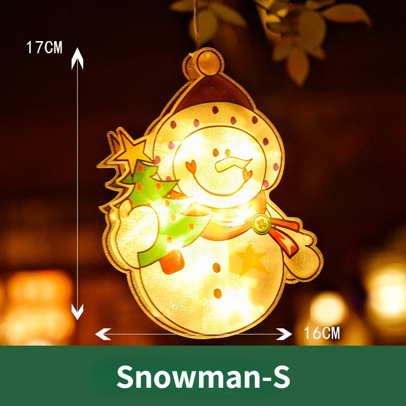 Battery-Operated LED Window Hanging Decoration with Flash & Steady Modes – Holiday-Themed Silhouettes for Christmas Displays, Easy | Thomler