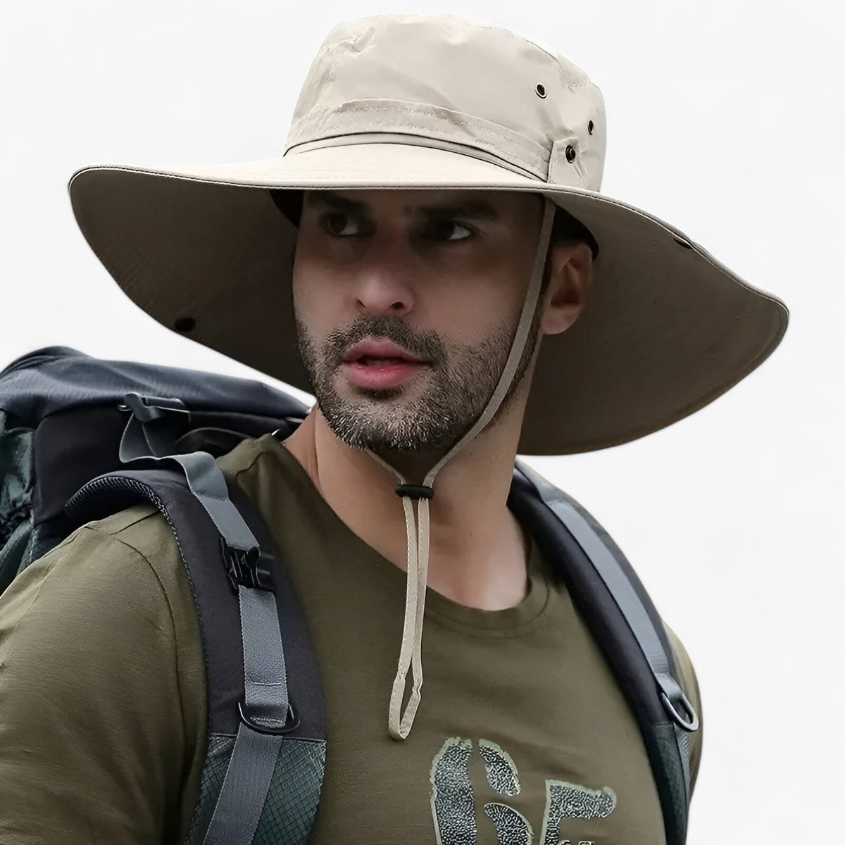 Wide-Brim Sun Hat with Mesh Ventilation & Adjustable Chin Strap for Men & Women – Lightweight Foldable Design for Hiking, Fishing, Beach & | Thomler