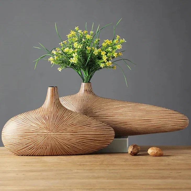 Decorative Vase Imitation Wood 14 in Medium 20 in Large Sculpted Home Accent | Thomler
