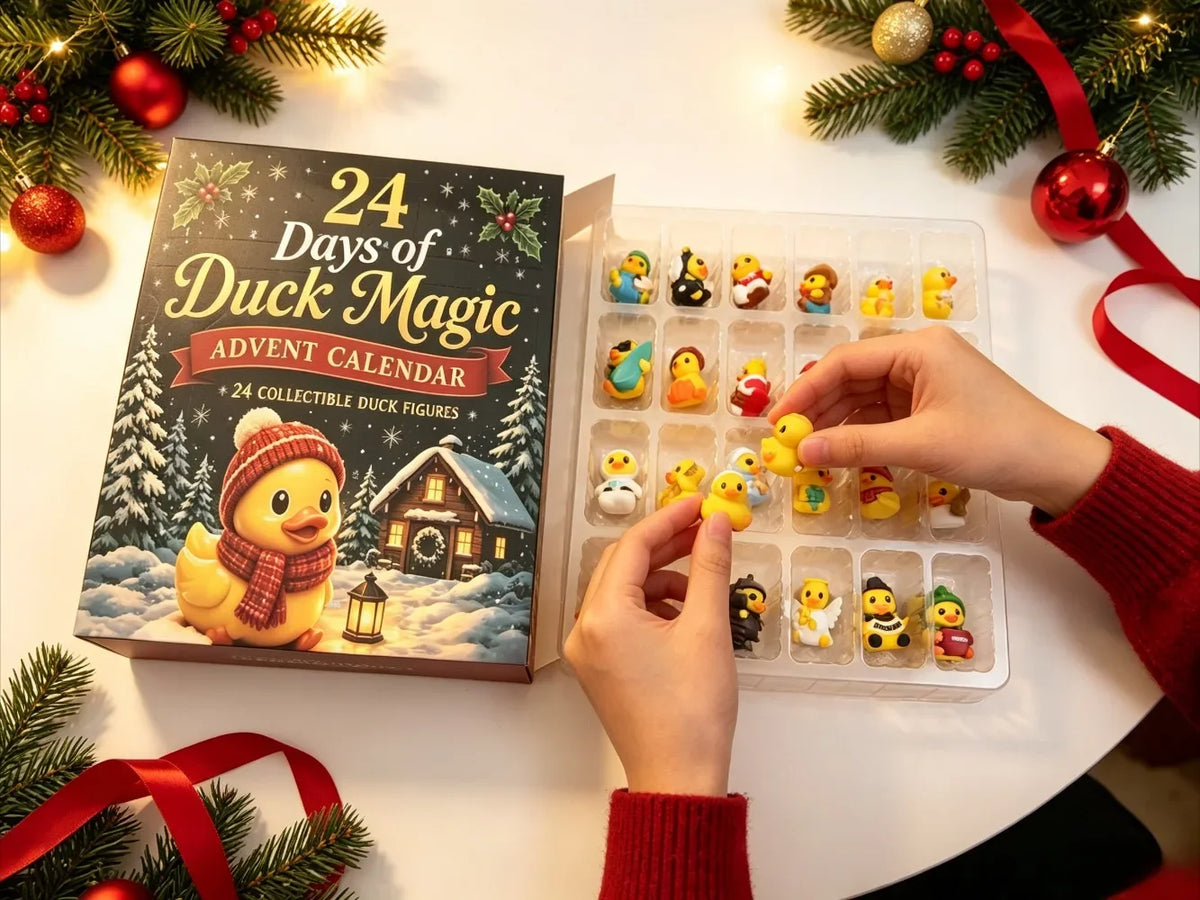 Countdown Advent Calendar 24-Day Duck Squishy Toy Collection Holiday Stress Relief Fidget Set for Adults | Thomler