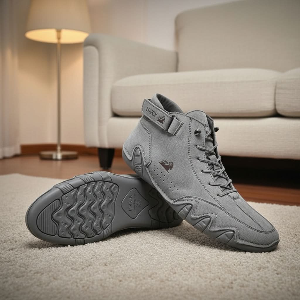 Leather Waterproof Sneakers for Men & Women – Breathable Non-Slip Walking Shoes with Cushioned Support for Daily Commuting & Travel | Thomler
