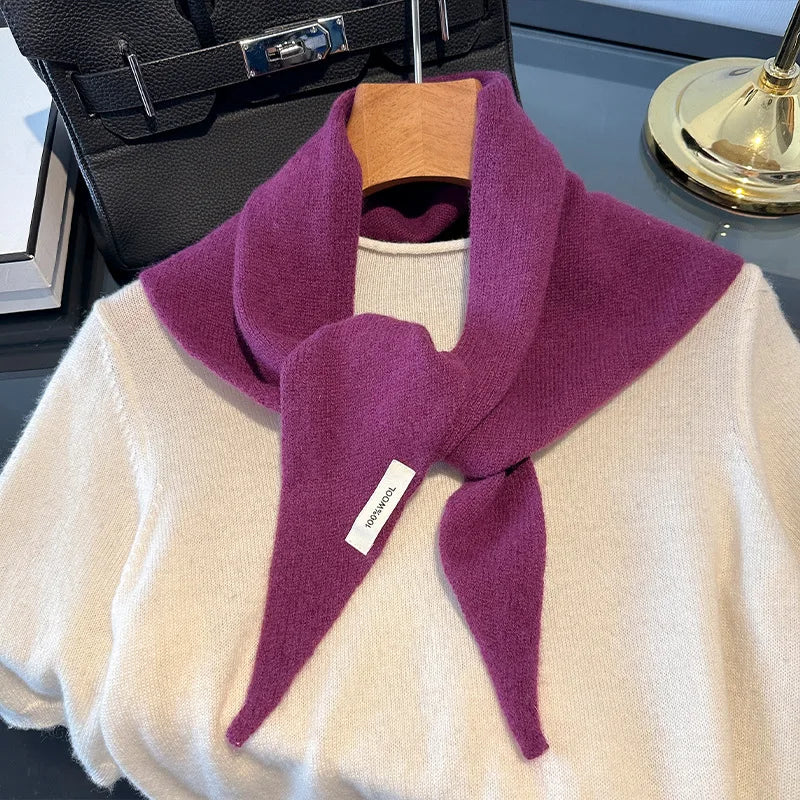 Pure Wool Triangle Scarf for Women – Oversized Shawl Wrap for Cold Weather & Layering | Thomler