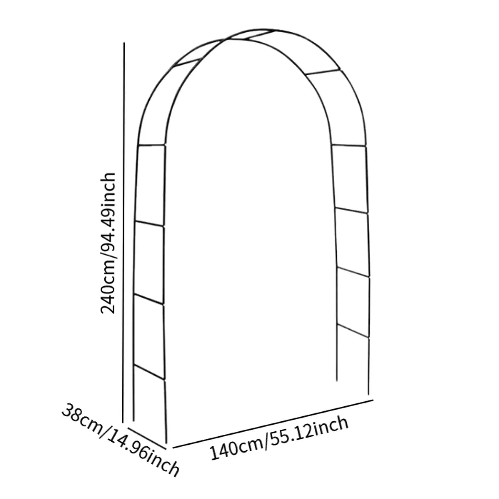 Garden Arch Iron 240.0 cm 94.5" Gothic Rose Climbing Plant Wedding Outdoor Patio Support Frame | Thomler