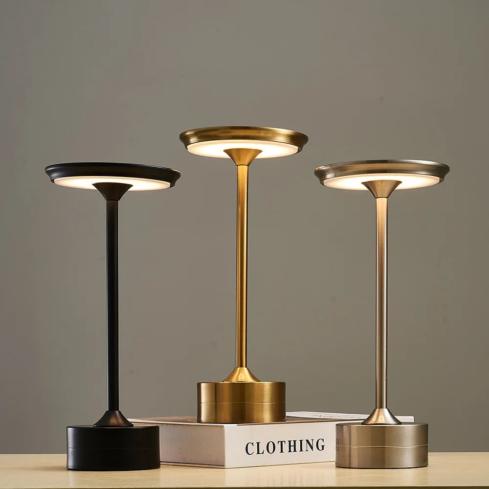 Table Lamp Metal 11 in USB Rechargeable Touch Control Desk Lamp Warm Neutral White Light | Thomler