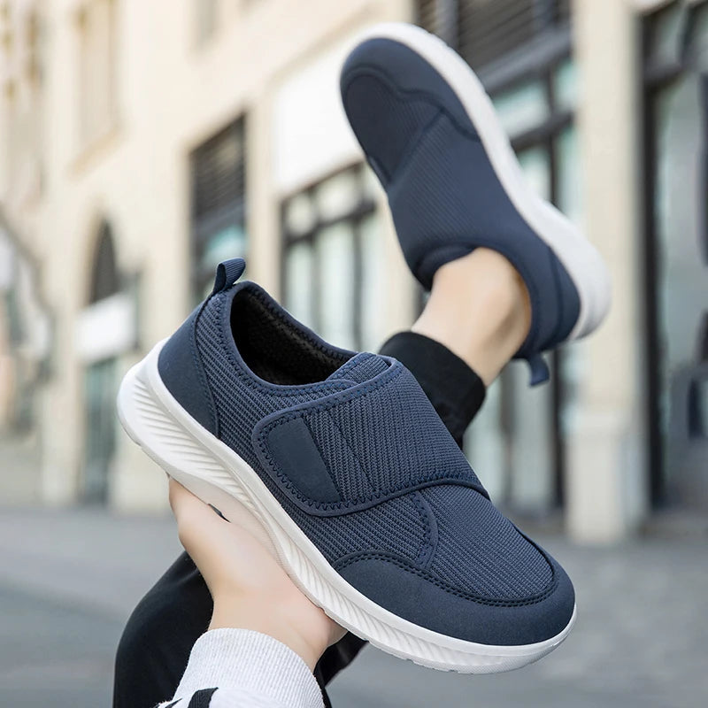 Men's Breathable Mesh Comfort Walking Shoes with Extra Wide Toe Box & Adjustable Hook-and-Loop Closures for Bunions, Swelling & Diabetes | Thomler