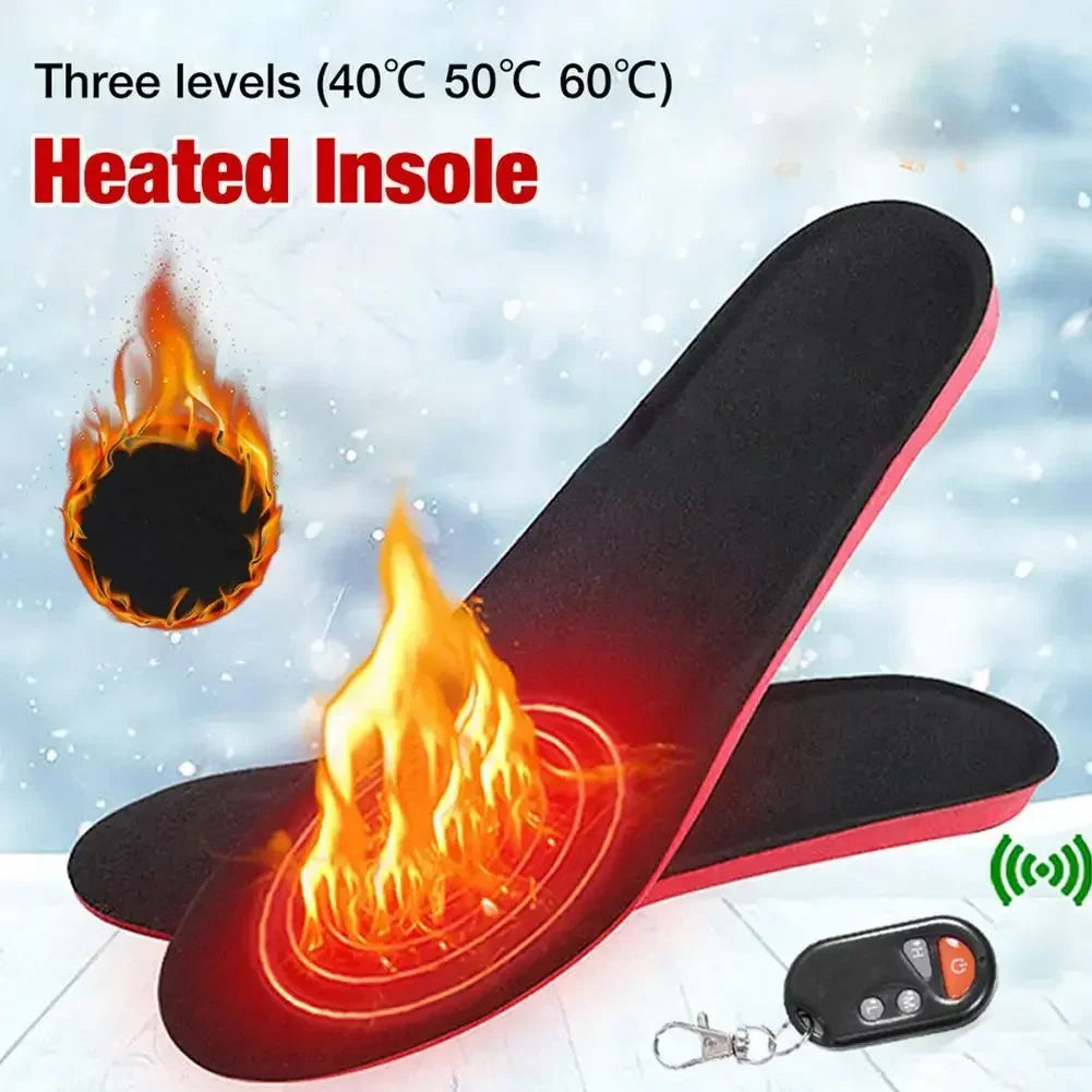 Rechargeable Heated Insoles with Remote Control | 3 Temperature Settings | Trimmable Electric Foot Warmers for Winter Outdoor Activities & | Thomler