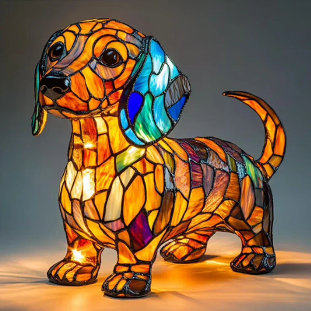 Dog Night Light Sculpture – Handcrafted LED Animal Lamp for Bedside, Nursery & Living Room Decor | Thomler