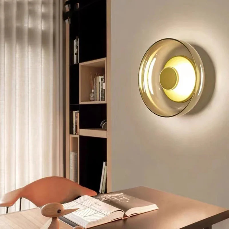 Contemporary Sconce with Domed Glass Shade – Iron Frame Wall-Mount Fixture for Bedrooms, Hallways & Living Spaces | Thomler