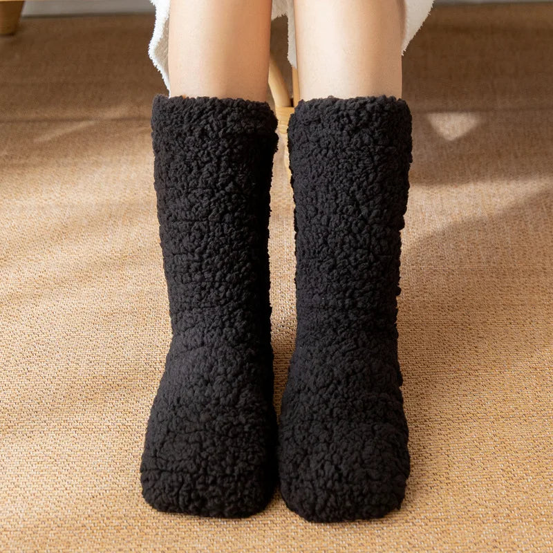 Women's Ultra Plush Non-Slip Slipper Socks with Grippers – Cozy Fleece-Lined House Socks for Cold Floors & Winter Lounging | Thomler