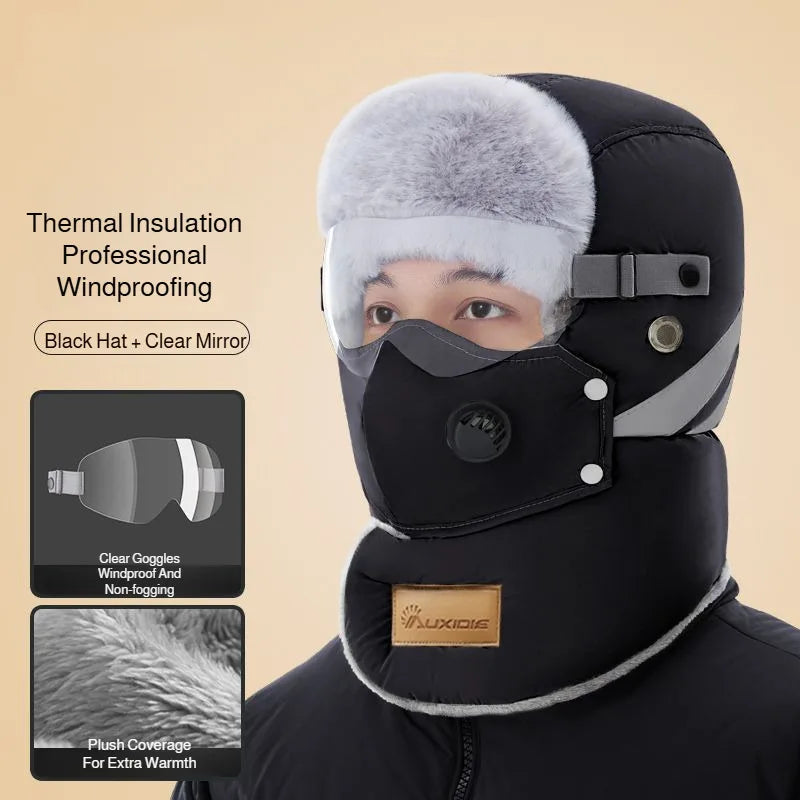 Full-Face Insulated Winter Balaclava with Detachable Shield & Windproof Design for Skiing & Cold Weather | Thomler