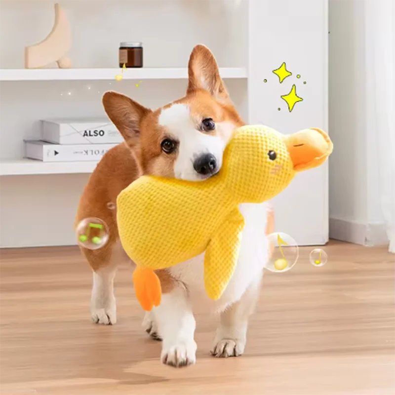 Squeaky Duck Chew Toy for Dogs – Soft Plush Interactive Pet Toy to Keep Your Pup Entertained | Thomler