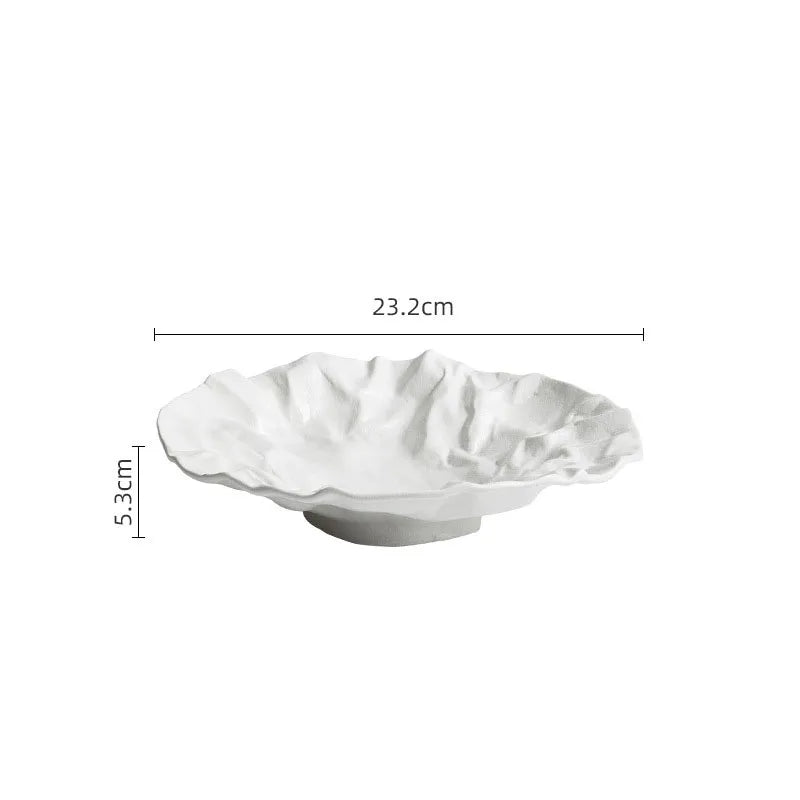 Serving Bowl Ceramic 10 in Coastal Dining Tableware Decorative Kitchen Table Centerpiece | Thomler